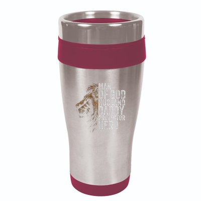 Man Of God Husband Daddy Protector Hero Fathers Gift Dad 16oz Travel Tumbler