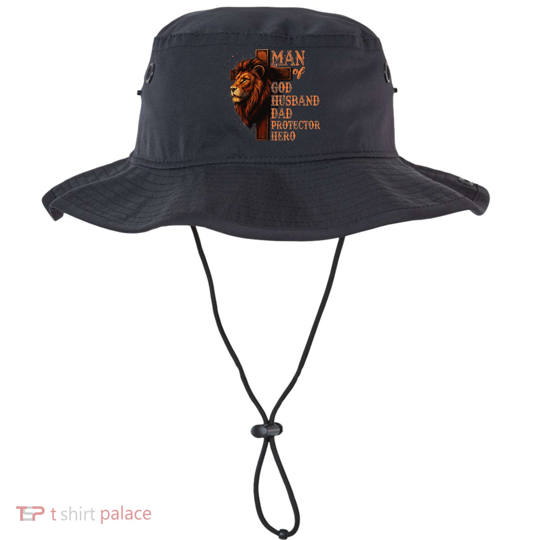 Man Of God Husband Daddy Protector Hero Lion Fathers Day Bucket Hat