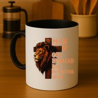 Man Of God Husband Daddy Protector Hero Lion Fathers Day Mug