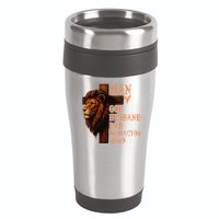 Man Of God Husband Daddy Protector Hero Lion Fathers Day 16oz Travel Tumbler