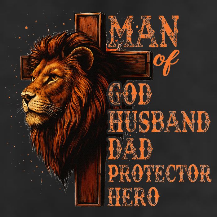 Man Of God Husband Daddy Protector Hero Lion Fathers Day 25L Jumbo Tote