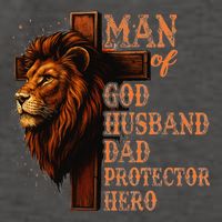 Man Of God Husband Daddy Protector Hero Lion Fathers Day Vector Backpack