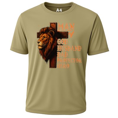 Man Of God Husband Daddy Protector Hero Lion Fathers Day Performance Shirt