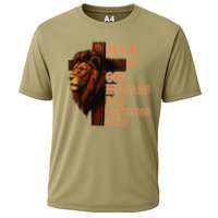 Man Of God Husband Daddy Protector Hero Lion Fathers Day Cooling Performance Crew T-Shirt