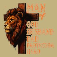Man Of God Husband Daddy Protector Hero Lion Fathers Day Cooling Performance Crew T-Shirt