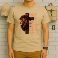 Man Of God Husband Daddy Protector Hero Lion Fathers Day T-Shirt