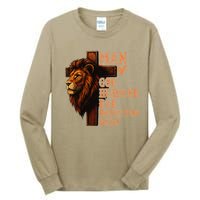 Man Of God Husband Daddy Protector Hero Lion Fathers Day Tall Long Sleeve T-Shirt