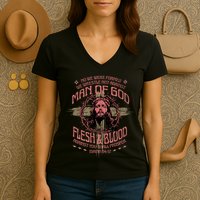 Man Of God Flesh And Blood Isaiah 54:17 Women's V-Neck T-Shirt