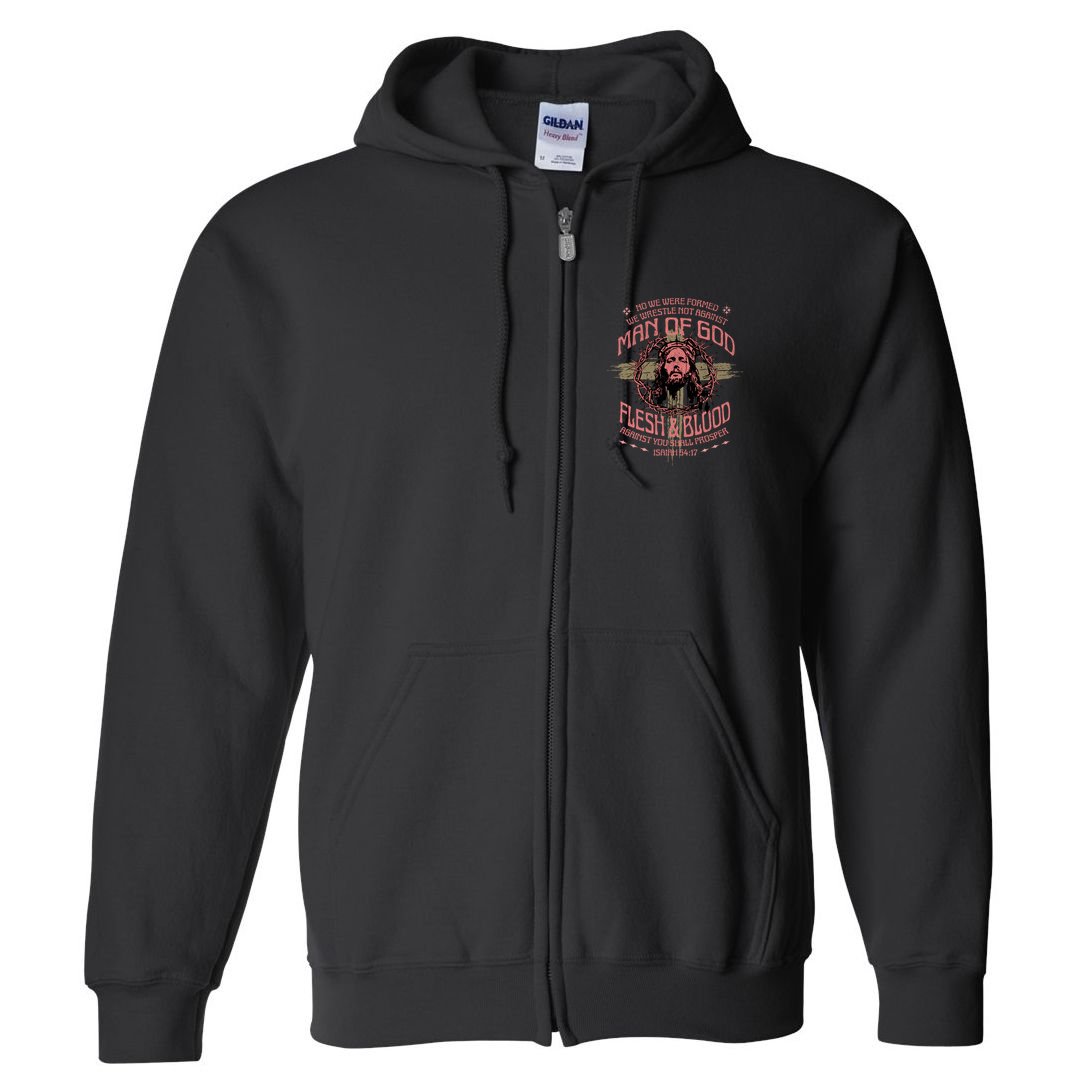 Man Of God Flesh And Blood Isaiah 54:17 Full Zip Hoodie