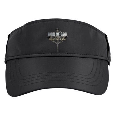 Man Of God Husband Dad Papa Christian Cross FatherS Day Adult Drive Performance Visor