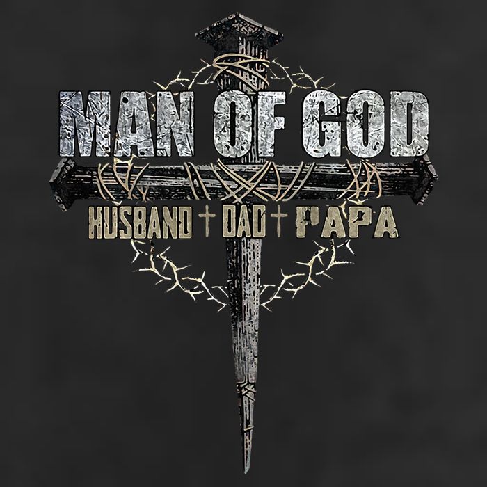 Man Of God Husband Dad Papa Christian Cross FatherS Day Golf Towel