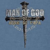 Man Of God Husband Dad Papa Christian Cross FatherS Day Garment-Dyed Sweatshirt