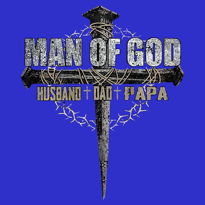 Man Of God Husband Dad Papa Christian Cross FatherS Day Zip Tote Bag