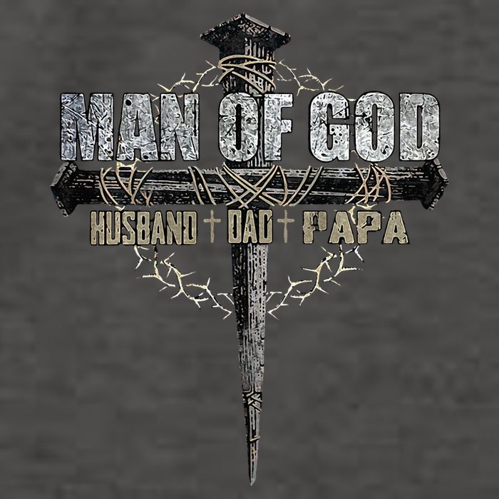 Man Of God Husband Dad Papa Christian Cross FatherS Day Vector Backpack