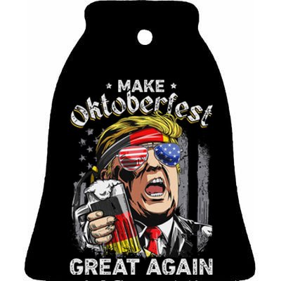 Make Oktoberfest Great Again Trump Ceramic Bell Ornament