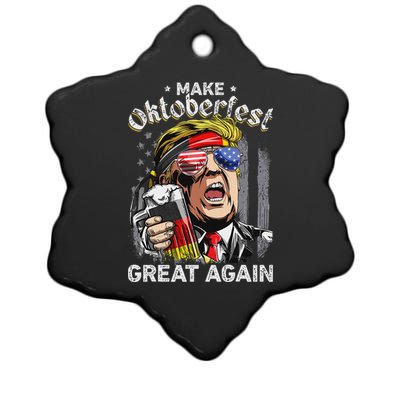 Make Oktoberfest Great Again Trump Ceramic Star Ornament