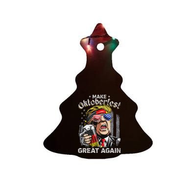 Make Oktoberfest Great Again Trump Ceramic Tree Ornament