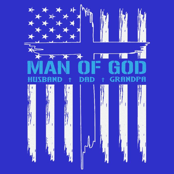 Man Of God Cross American Flag Jesus Christian Button