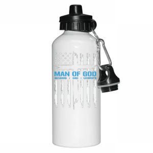 Man Of God Cross American Flag Jesus Christian Aluminum Water Bottle