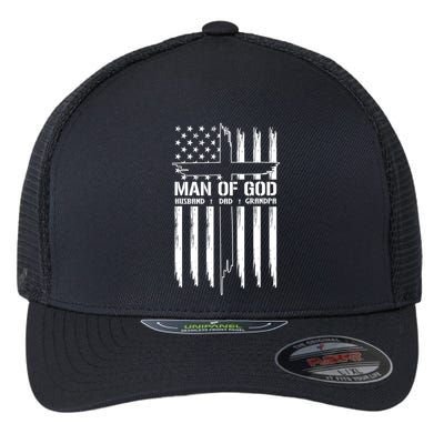 Man Of God Husband Dad Grandpa Funny Flexfit Unipanel Trucker Cap