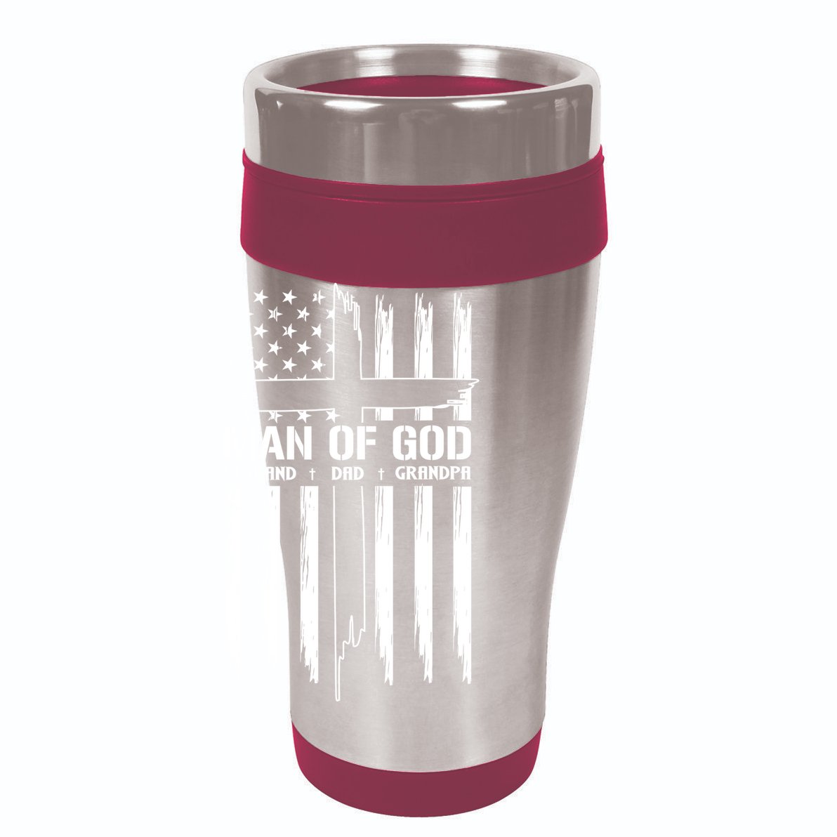 Man Of God Husband Dad Grandpa Funny 12oz Stainless Steel Coffee Mug