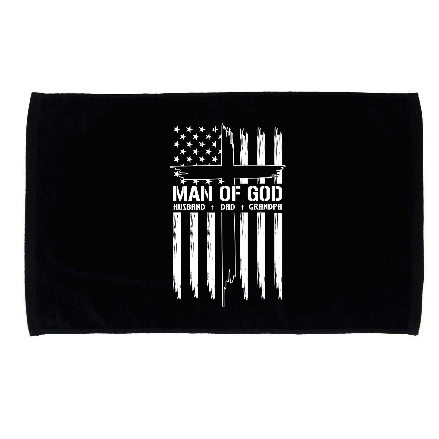 Man Of God Husband Dad Grandpa Funny Microfiber Hand Towel