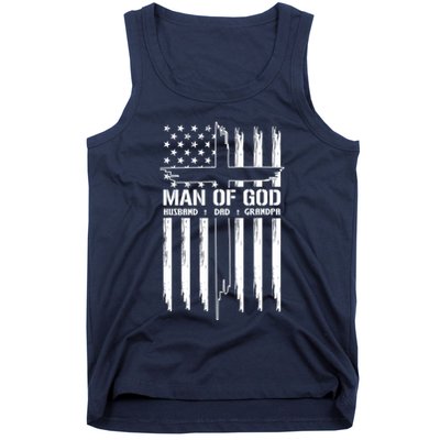 Man Of God Husband Dad Grandpa Funny Tank Top