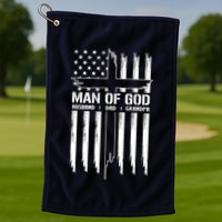 Man Of God Husband Dad Grandpa Funny Golf Towel