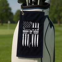 Man Of God Husband Dad Grandpa Funny Golf Towel