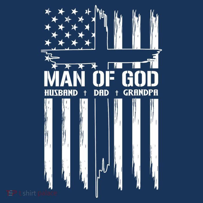 Man Of God Husband Dad Grandpa Funny Women's V-Neck T-Shirt
