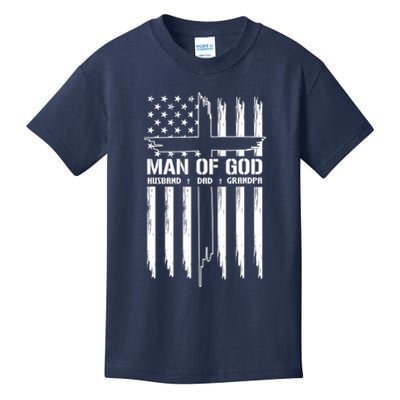 Man Of God Husband Dad Grandpa Funny Kids T-Shirt