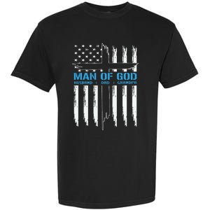 Man Of God Cross American Flag Jesus Christian Garment-Dyed Heavyweight T-Shirt