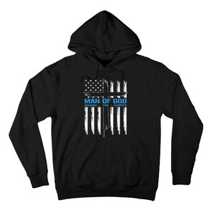 Man Of God Cross American Flag Jesus Christian Hoodie