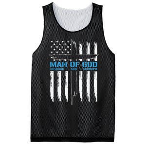 Man Of God Cross American Flag Jesus Christian Mesh Reversible Basketball Jersey Tank