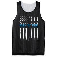 Man Of God Cross American Flag Jesus Christian Mesh Reversible Basketball Jersey Tank