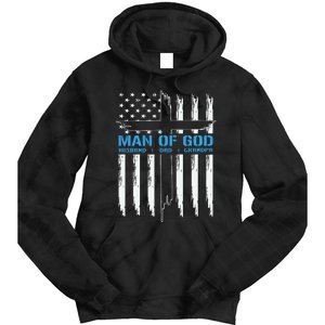 Man Of God Cross American Flag Jesus Christian Tie Dye Hoodie