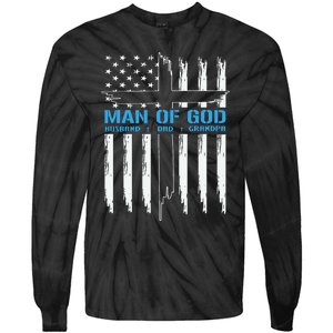 Man Of God Cross American Flag Jesus Christian Tie-Dye Long Sleeve Shirt