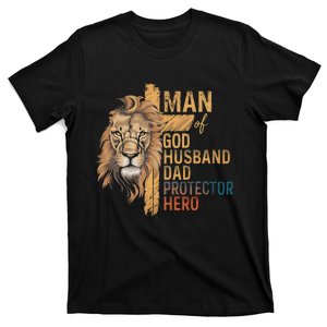 Man Of God Husband Daddy Protector Hero Lion T-Shirt