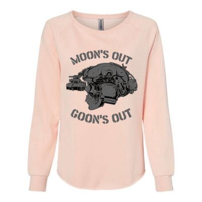 MOON'S OUT GOON'S OUT Skull Helmet NVGs Military 'S Womens California Wash Sweatshirt