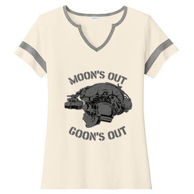 MOON'S OUT GOON'S OUT Skull Helmet NVGs Military 'S Ladies Halftime Notch Neck Tee