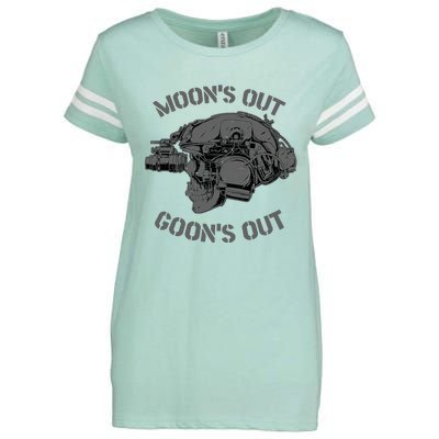 MOON'S OUT GOON'S OUT Skull Helmet NVGs Military 'S Enza Ladies Jersey Football T-Shirt