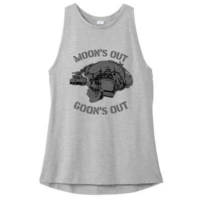 MOON'S OUT GOON'S OUT Skull Helmet NVGs Military 'S Ladies PosiCharge Tri-Blend Wicking Tank