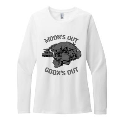 MOON'S OUT GOON'S OUT Skull Helmet NVGs Military 'S Womens CVC Long Sleeve Shirt