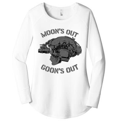 MOON'S OUT GOON'S OUT Skull Helmet NVGs Military 'S Women's Perfect Tri Tunic Long Sleeve Shirt