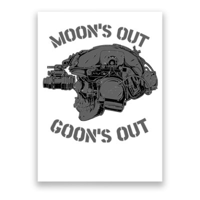 MOON'S OUT GOON'S OUT Skull Helmet NVGs Military 'S Poster