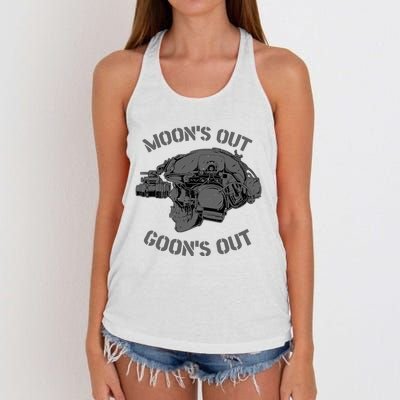 MOON'S OUT GOON'S OUT Skull Helmet NVGs Military 'S Women's Knotted Racerback Tank