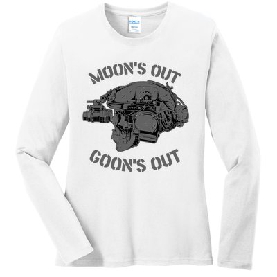 MOON'S OUT GOON'S OUT Skull Helmet NVGs Military 'S Ladies Long Sleeve Shirt