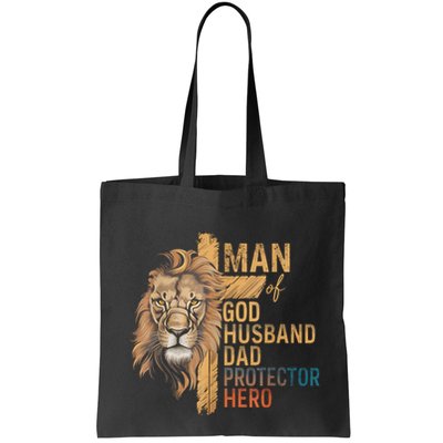 Man Of God Husband Daddy Protector Hero Lion FatherS Day Bag