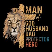 Man Of God Husband Daddy Protector Hero Lion FatherS Day Women's Crop Top Tee