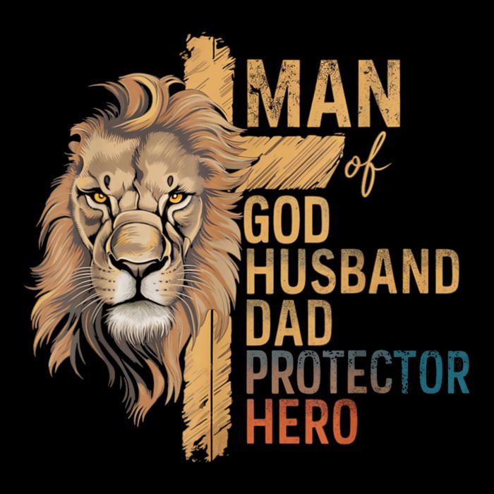 Man Of God Husband Daddy Protector Hero Lion FatherS Day Women's Crop Top Tee
